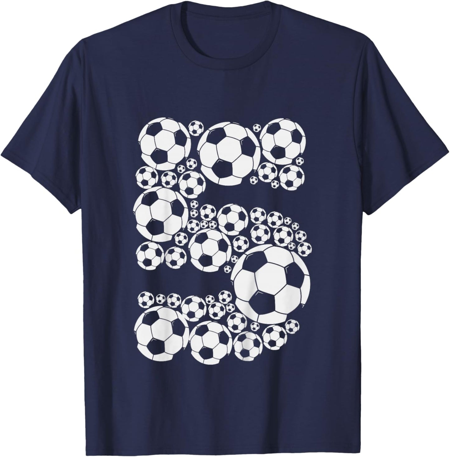Graphic Soccer 5th Birthday Boys 5 Years T-Shirt - T-Shirt | Navy