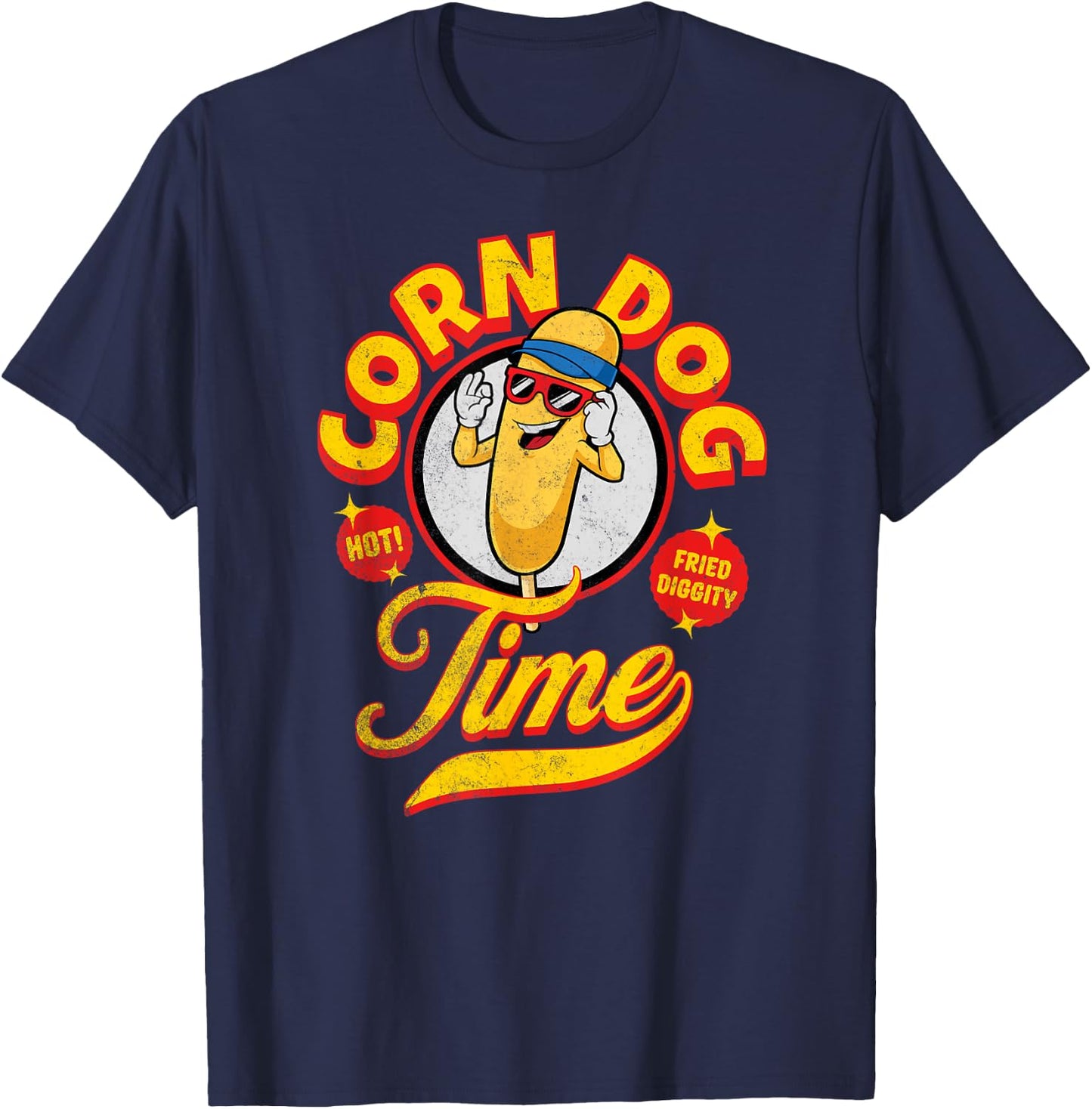 Corn Dog Carnival Food Fried Corndog Lover Men Women Girls Kids T-Shirt - T-Shirt | Navy