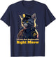 Right Meow Police Cat Pun Cop Officer Blue Line Kitten Lover Women Kids T-Shirt - T-Shirt | Navy