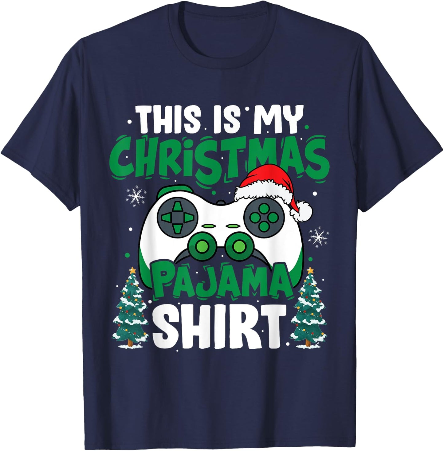 This Is My Christmas Pajama Video Game Gamer Boys Teens T-Shirt - T-Shirt | Navy