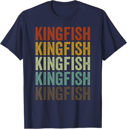 Kingfish Fish Retro T-Shirt - T-Shirt | Navy