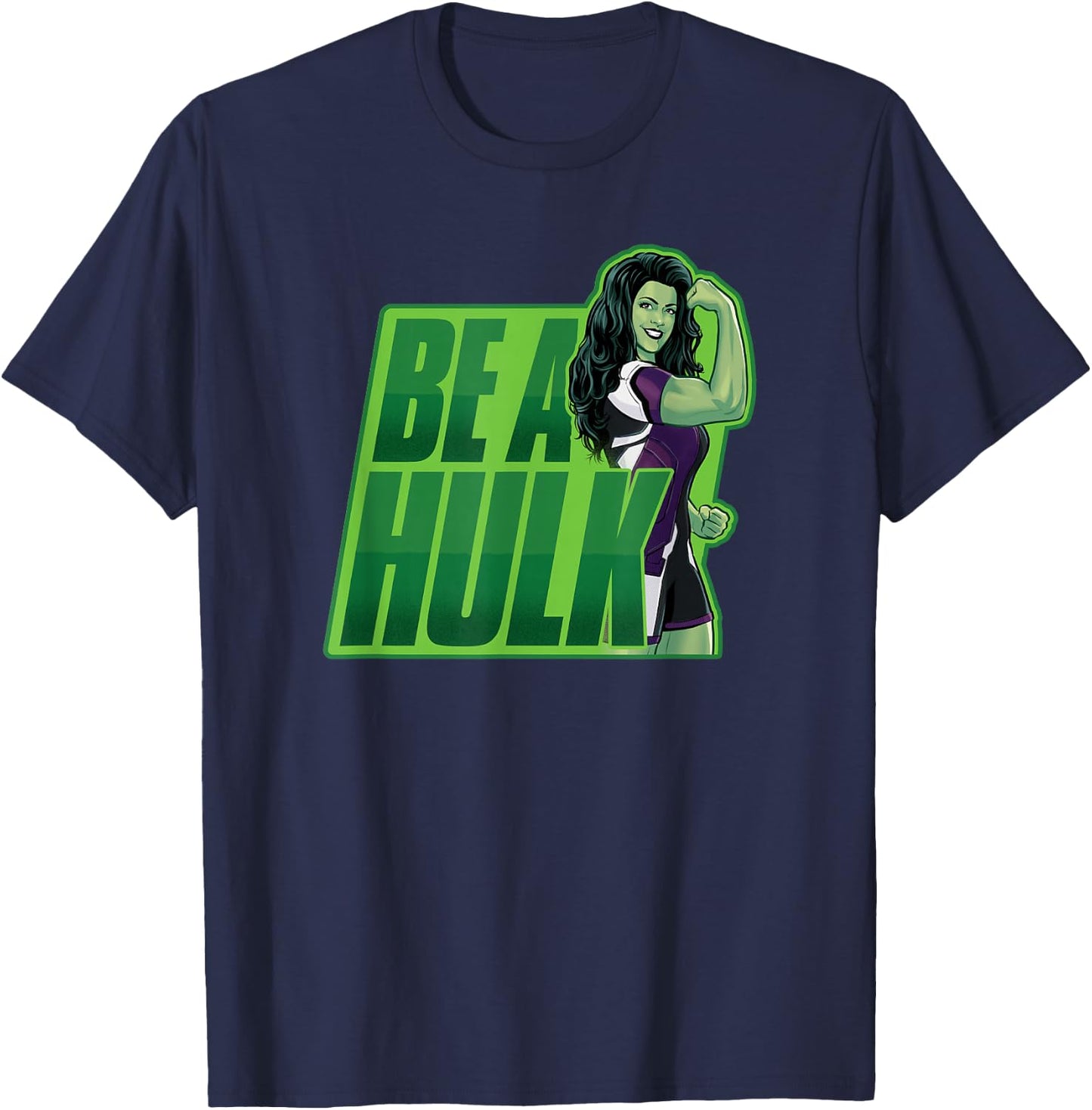 Marvel She-Hulk Be A Hulk Jennifer Walters Power Pose T-Shirt - T-Shirt | Navy