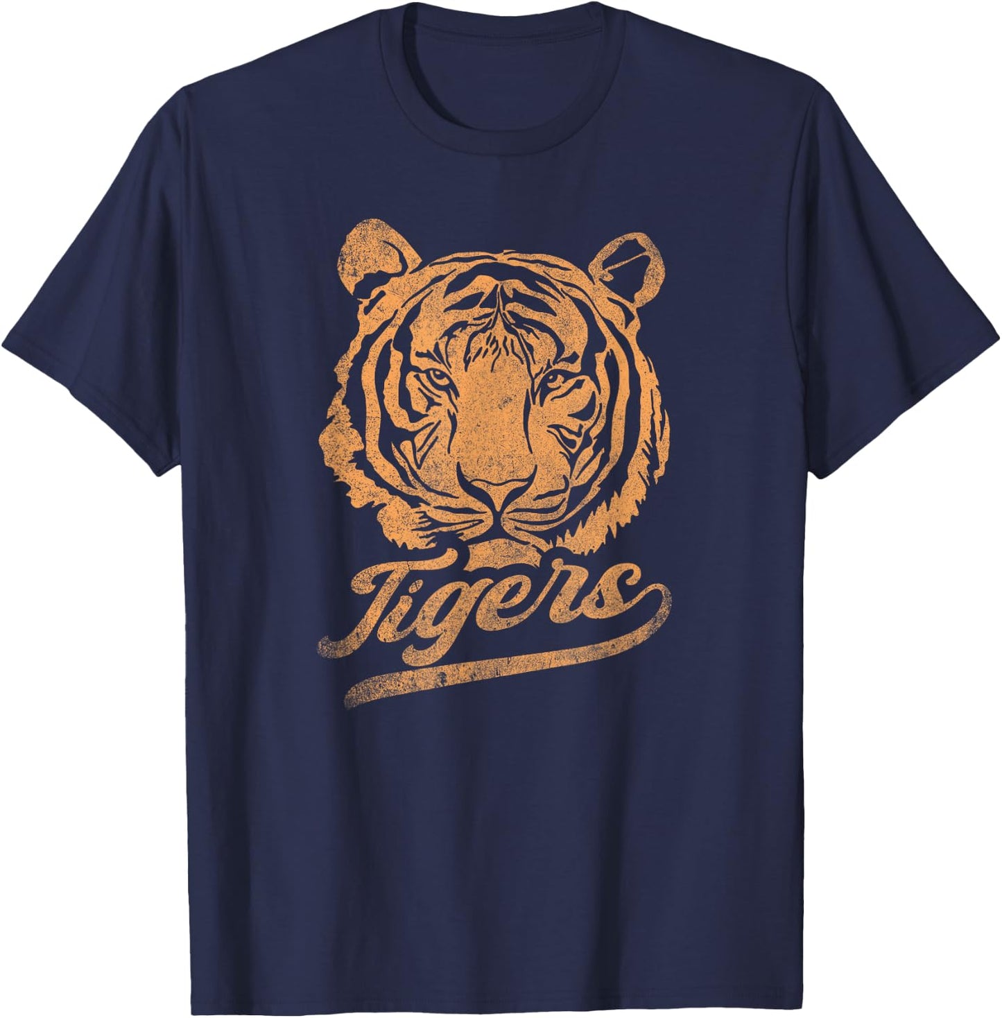Easy Tiger Distressed Casual-Chic Graphic T-Shirt - T-Shirt | Navy