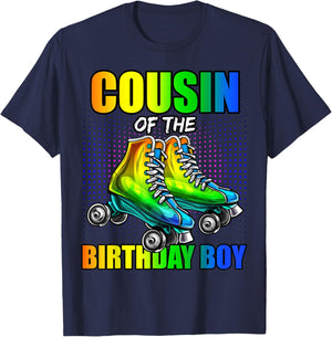 Cousin Birthday Boy Roller Skating Birthday Matching Family T-Shirt - T-Shirt | Navy