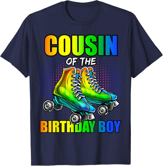 Cousin Birthday Boy Roller Skating Birthday Matching Family T-Shirt - T-Shirt | Navy