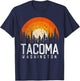 Tacoma Washington WA Shirt Retro Vintage 70s 80s 90s Gift T-Shirt - T-Shirt | Navy