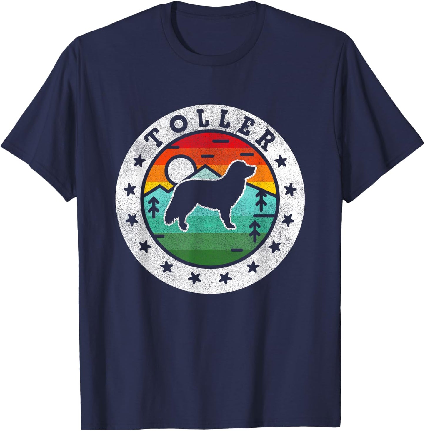Vintage Nova Scotia Duck Tolling Retriever Toller Retro Dog T-Shirt - T-Shirt | Navy