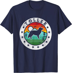 Vintage Nova Scotia Duck Tolling Retriever Toller Retro Dog T-Shirt - T-Shirt | Navy