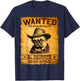Funny Vintage Pug Wanted Poster Cute Western Cowboy Pug Dog T-Shirt - T-Shirt | Navy
