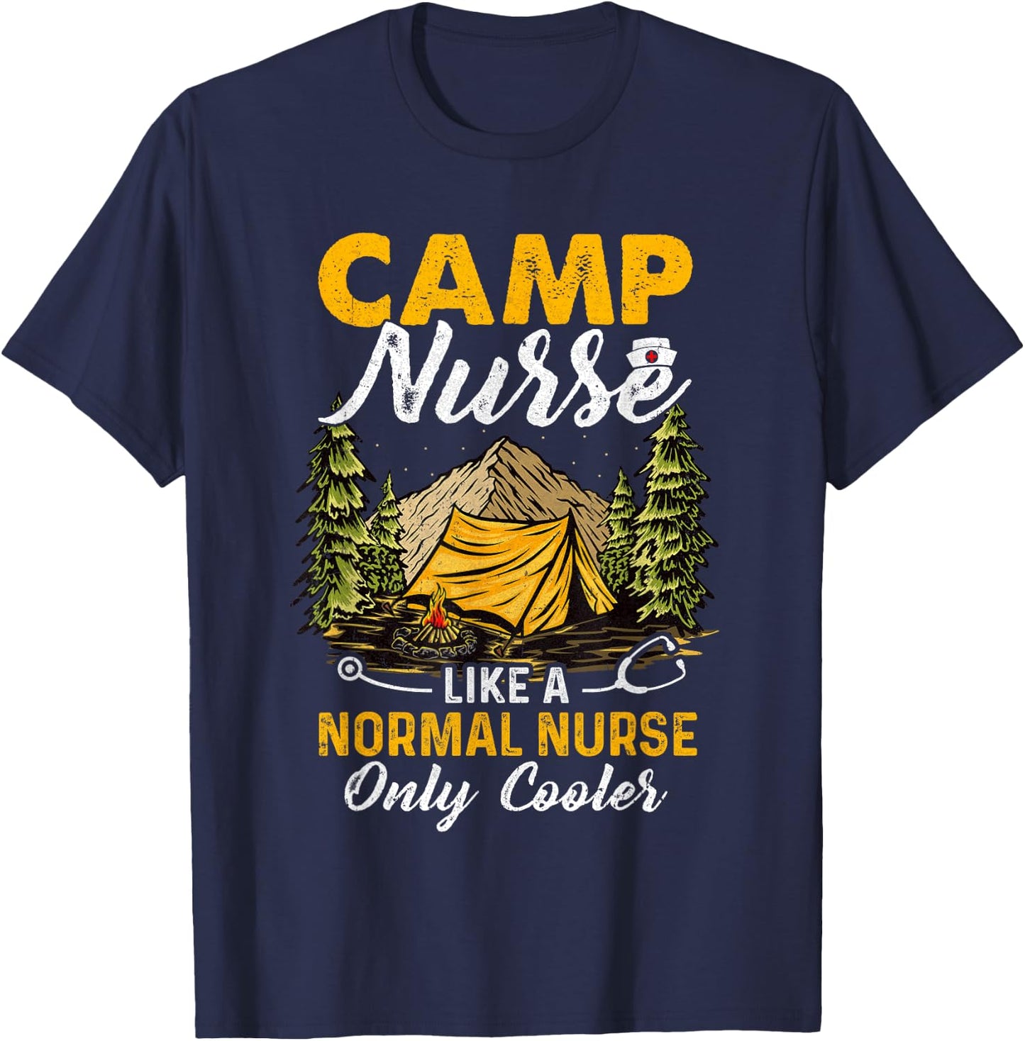 Funny Camp Nurses For Summer Camping Nursing T-Shirt - T-Shirt | Navy