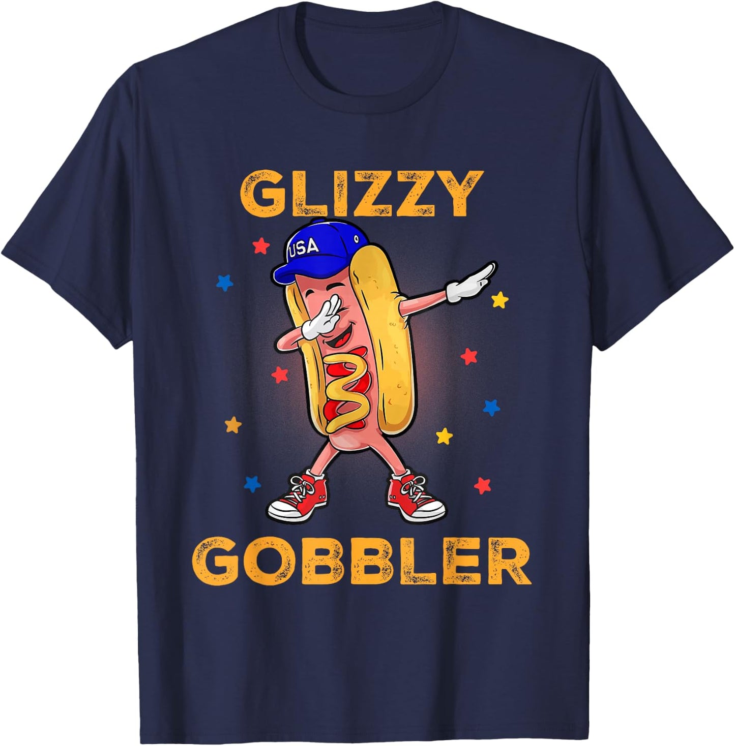 Funny Glizzy Gobbler Hotdog Men Women T-Shirt - T-Shirt | Navy
