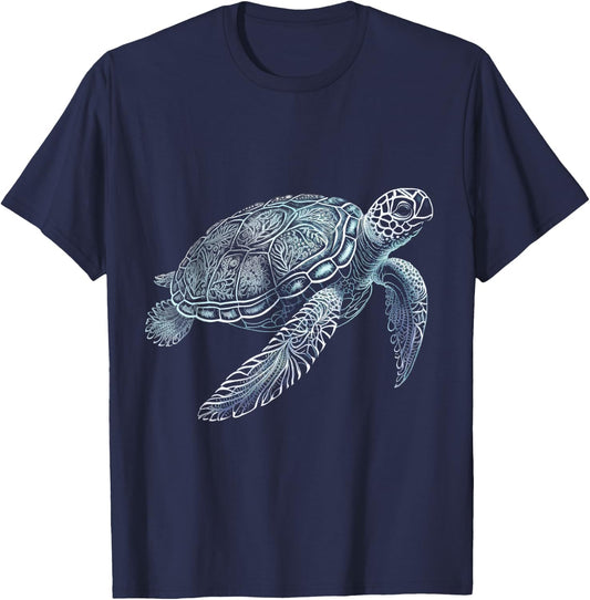 Sea Turtle Beach Lover Ocean Animal Graphic Novelty T-Shirt - T-Shirt | Navy