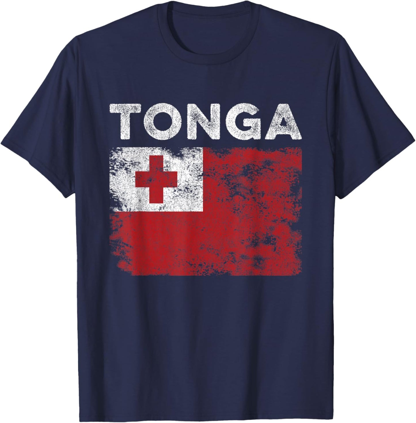 Tonga Flag Distressed - Men Women Kids - Tongan Flag T-Shirt - T-Shirt | Navy