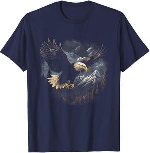 Eagle Bird Mountains , Small, Black T-Shirt - T-Shirt | Navy