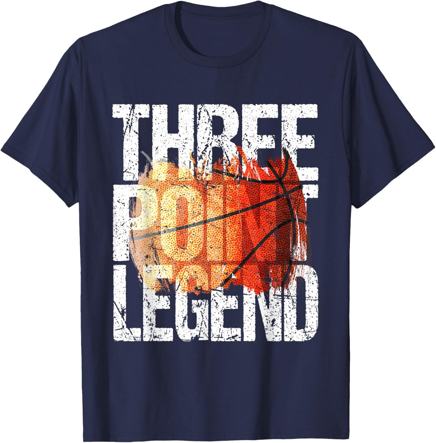 Basketball Player 3 Point Shot - Three Point Legend T-Shirt - T-Shirt | Navy