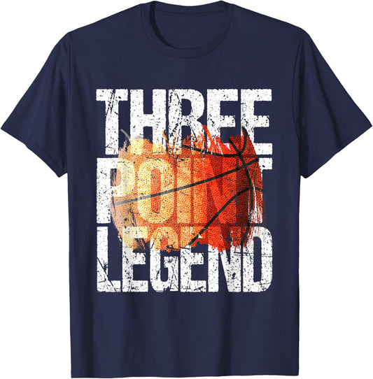 Basketball Player 3 Point Shot - Three Point Legend T-Shirt - T-Shirt | Navy