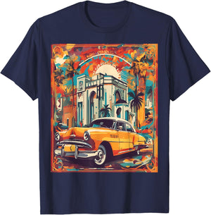 Classic Casablanca Romance Sticker T-Shirt - T-Shirt | Navy