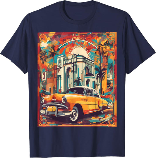 Classic Casablanca Romance Sticker T-Shirt - T-Shirt | Navy