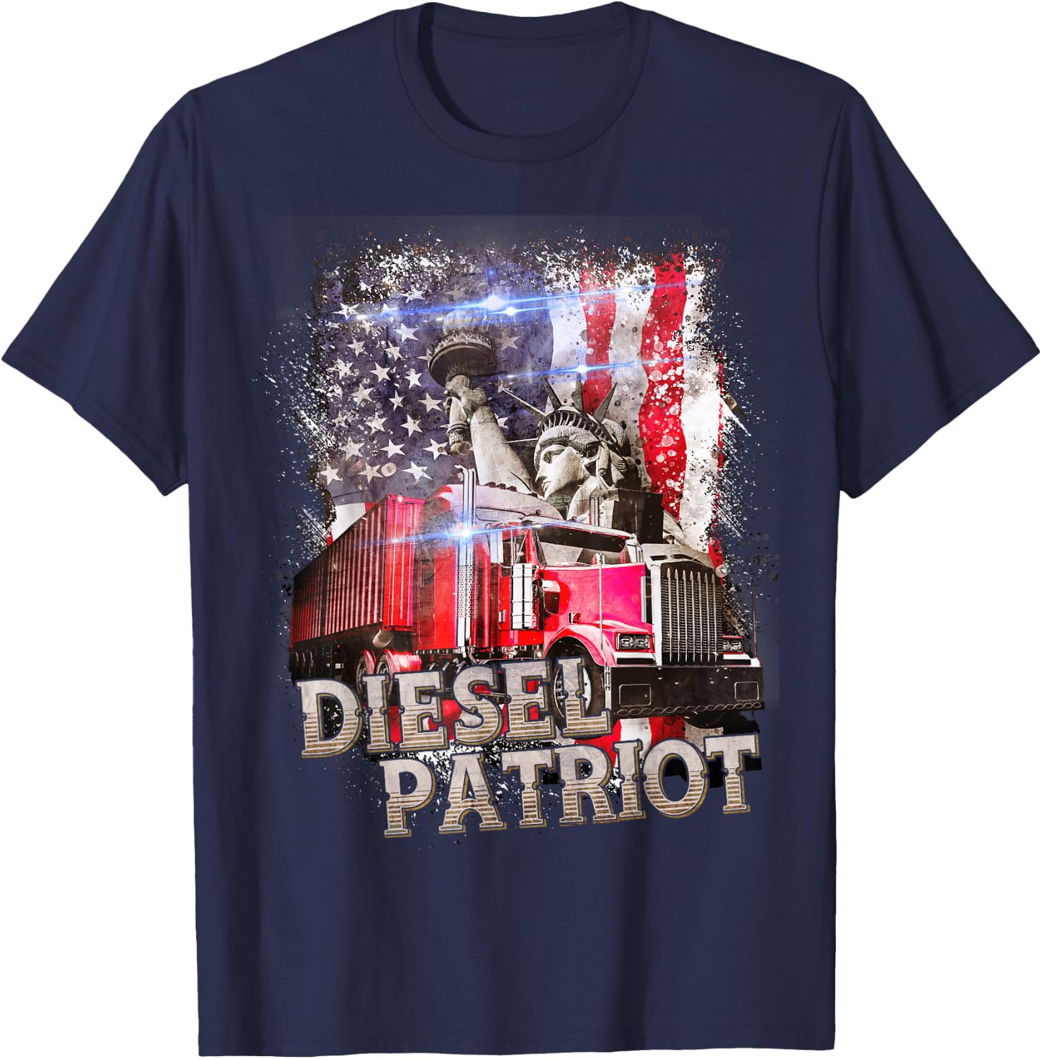 Trucker Men Women Road Lorry Big Rig Trucking Truckin' T-Shirt - T-Shirt | Navy