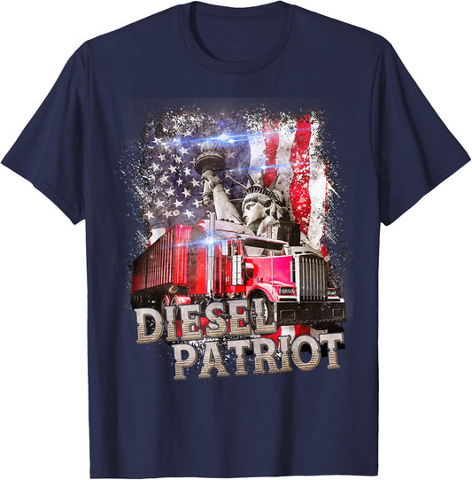 Trucker Men Women Road Lorry Big Rig Trucking Truckin' T-Shirt - T-Shirt | Navy