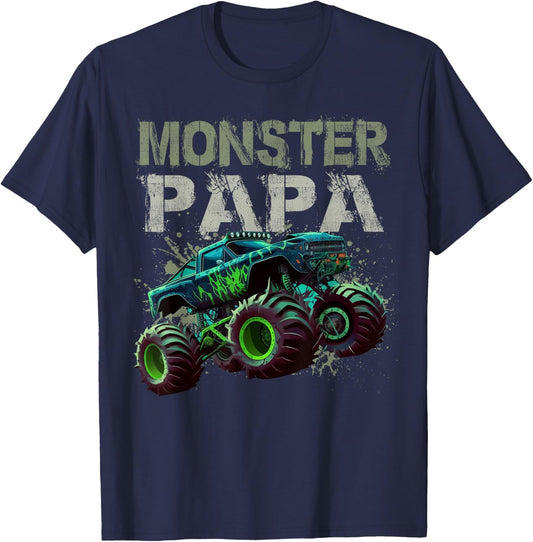 Monster Truck Papa Family Matching Monster Truck Lovers T-Shirt - T-Shirt | Navy