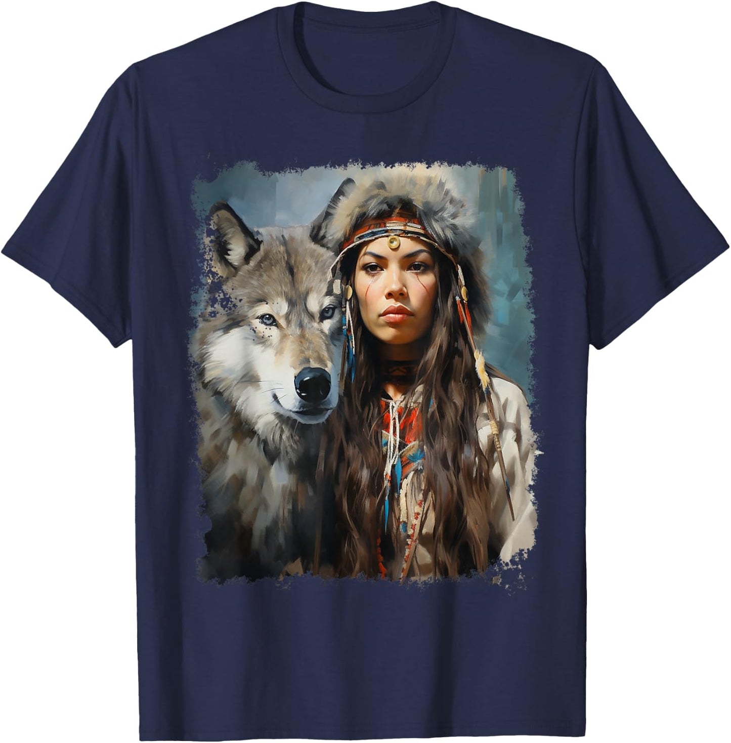 Woman Wolf T-Shirt - T-Shirt | Navy