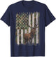 Deer Hunting Whitetail Camo American US Flag Elk Buck T-Shirt - T-Shirt | Navy