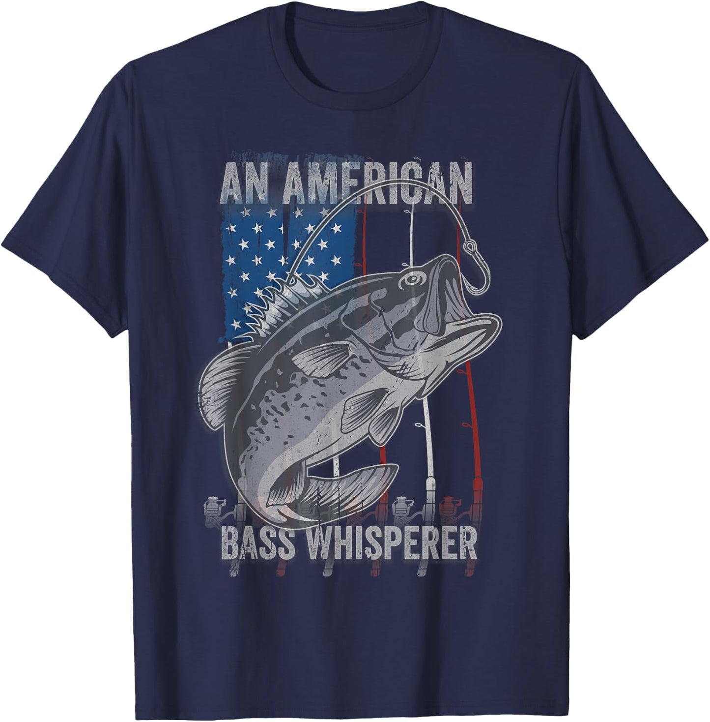 Patriotic anglers American Bass Pro whisperer fisherman T-Shirt - T-Shirt | Navy