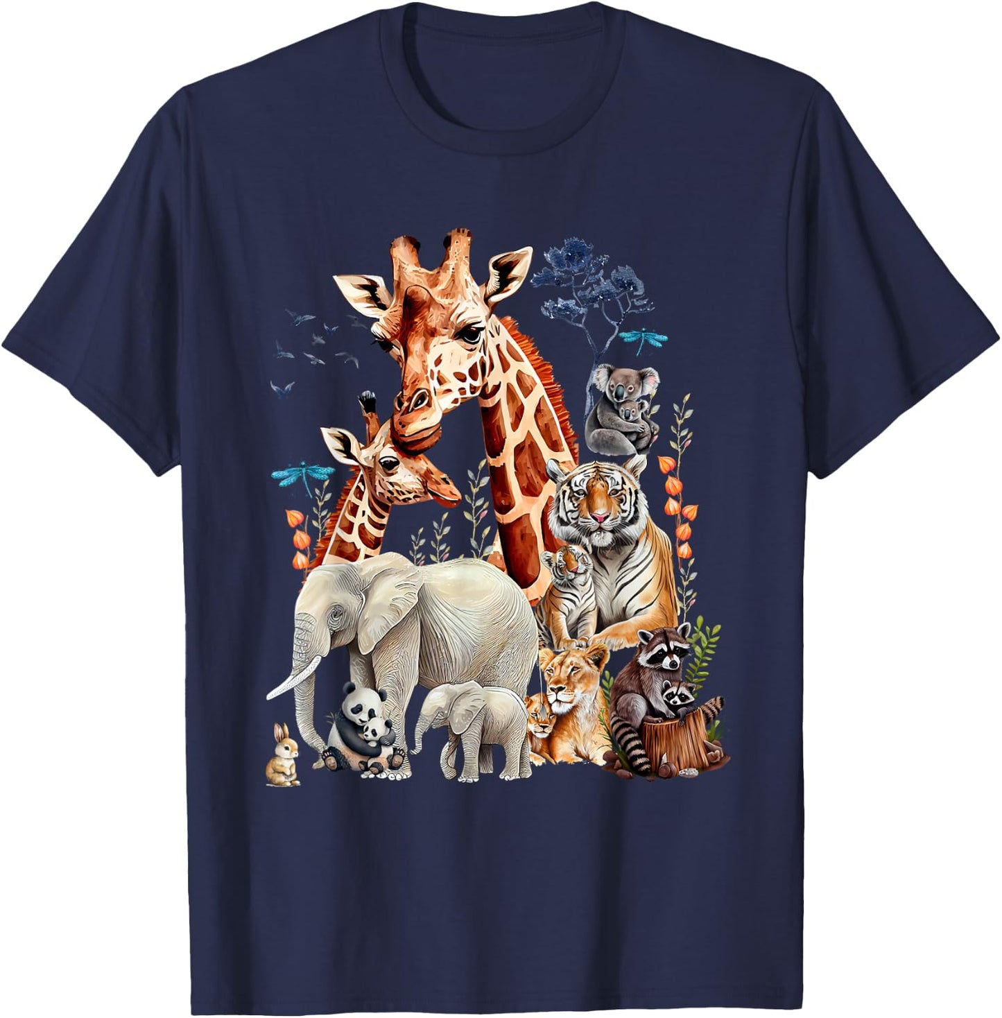 Zoo Animals Wildlife Birthday Party Animal Safari Jungle T-Shirt - T-Shirt | Navy