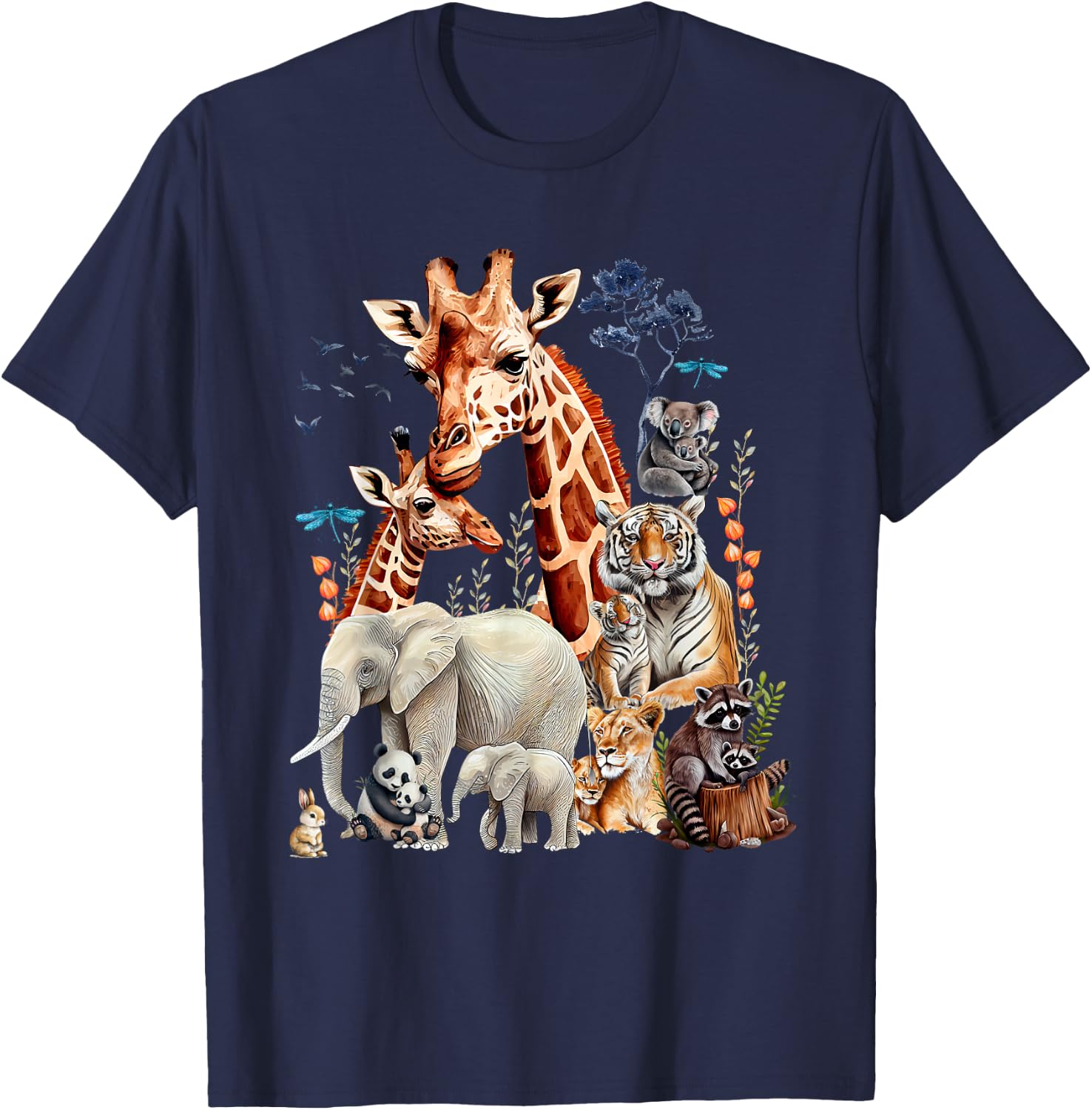 Zoo Animals Wildlife Birthday Party Animal Safari Jungle T-Shirt - T-Shirt | Navy