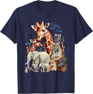 Zoo Animals Wildlife Birthday Party Animal Safari Jungle T-Shirt - T-Shirt | Navy