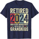 Retired 2024 Under New Management Funny Retirement 2024 T-Shirt - T-Shirt | Navy