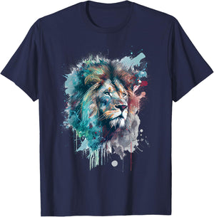 Lion Colorful Design T-Shirt - T-Shirt | Navy