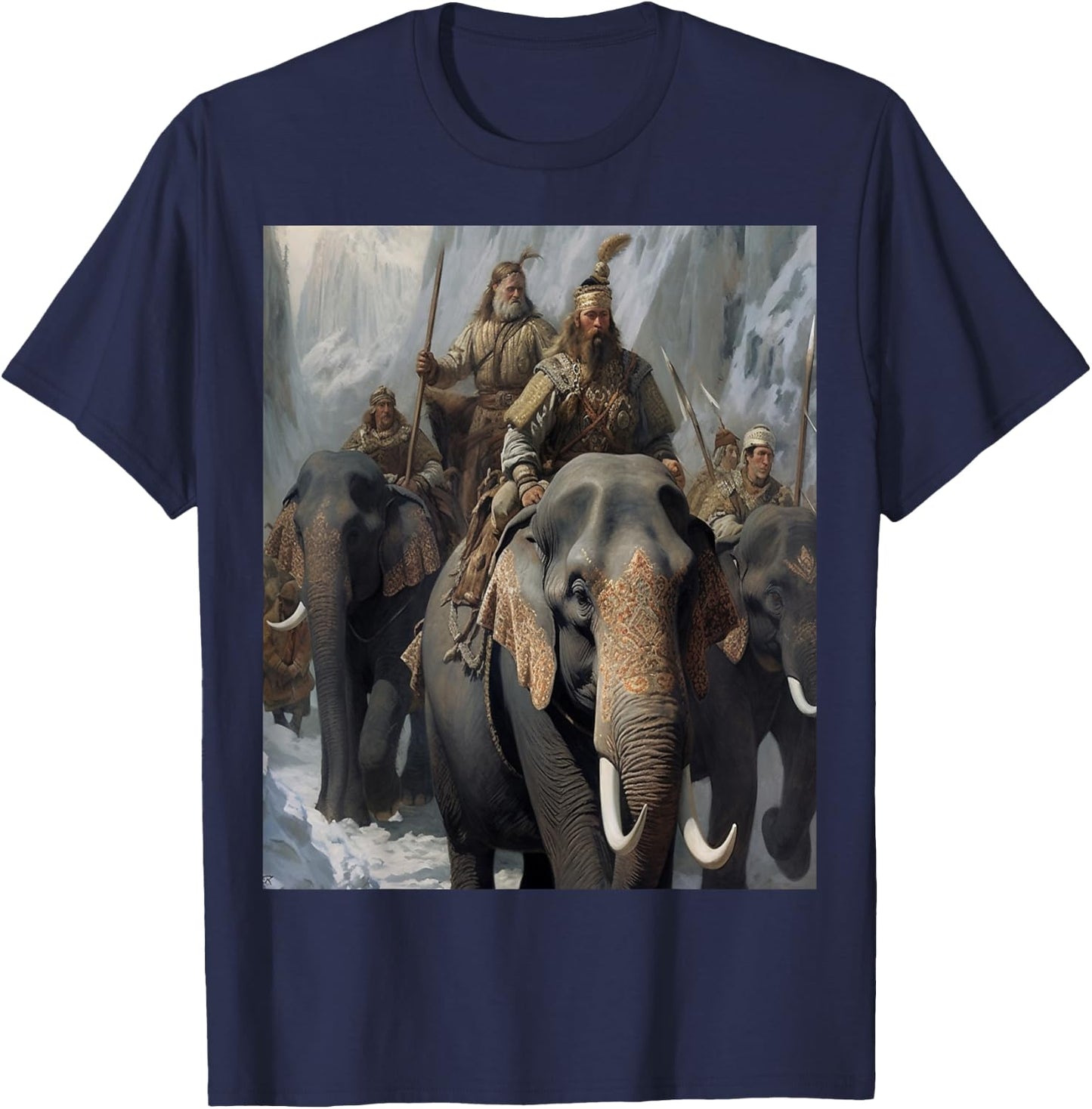 No. 2, History, General Hannibal and his Elephants T-Shirt - T-Shirt | Navy