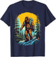Aesthetic Outdoor Mountain Adventure Hiking Bigfoot T-Shirt - T-Shirt | Navy
