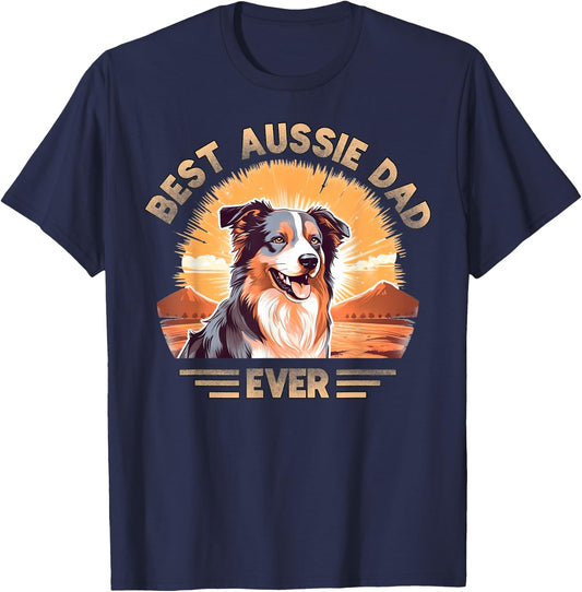 Aussie DAD Australian Shepherd T-Shirt - T-Shirt | Navy
