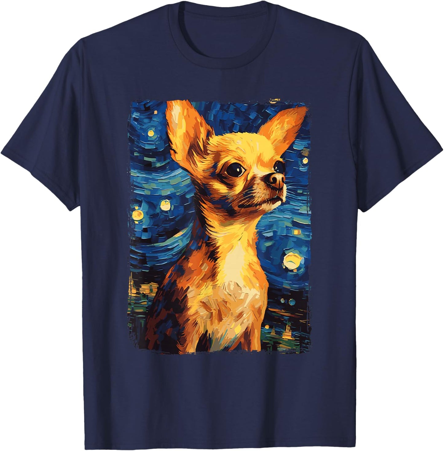 Chihuahua Starry Night T-Shirt - T-Shirt | Navy
