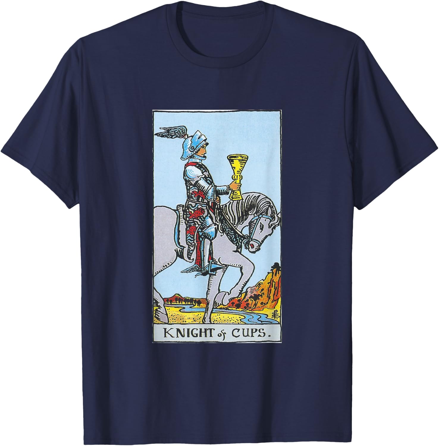 Knight of Cups Shirt King of Cups Tarot Card T-Shirt - T-Shirt | Navy