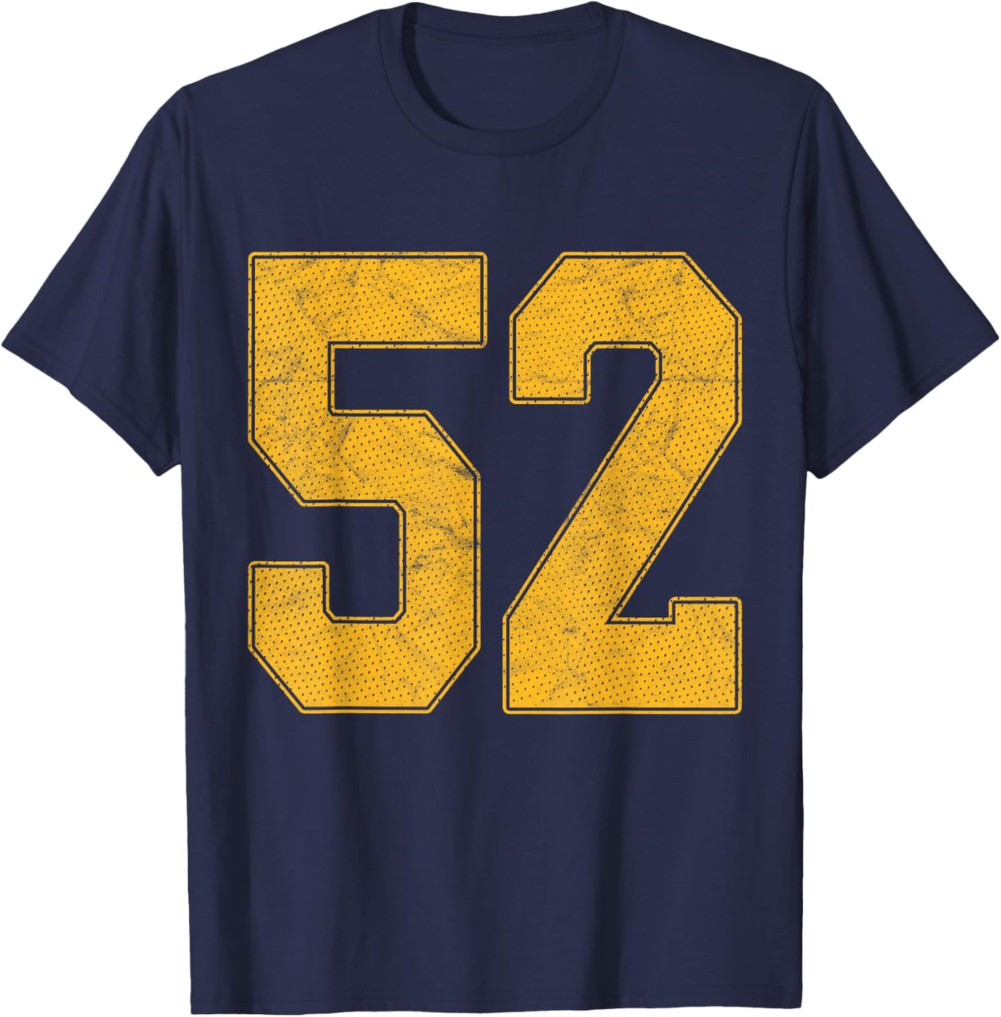 Number 52 Numbered Uniform Sports Team Jersey 52nd Birthday T-Shirt - T-Shirt | Navy