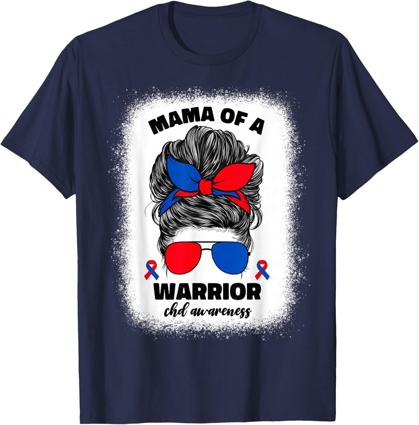 Mama of a Warrior CHD Congenital Heart Defect Awareness CHD T-Shirt - T-Shirt | Navy