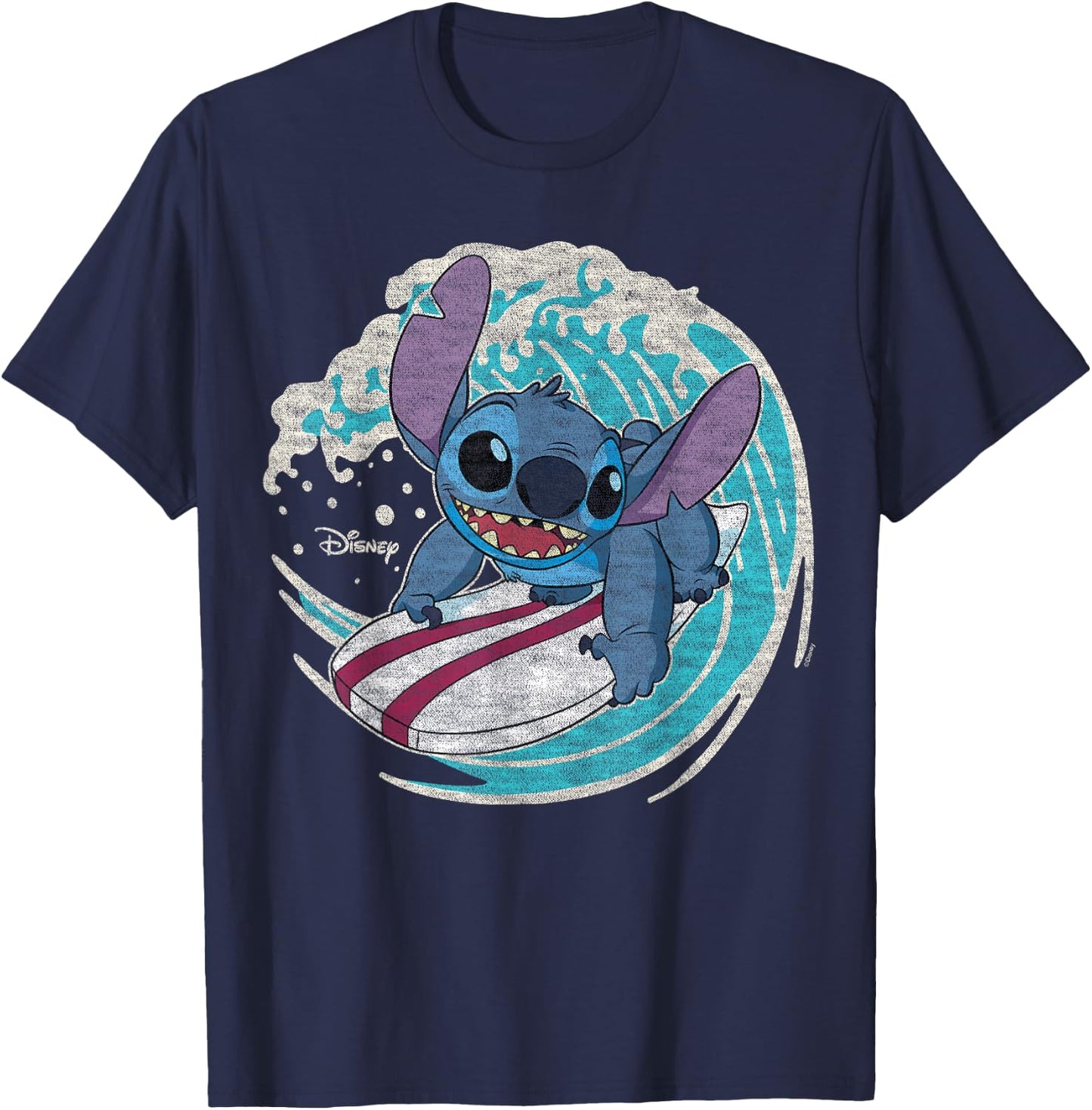 Lilo & Stitch - Stitch Surf T-Shirt - T-Shirt | Navy