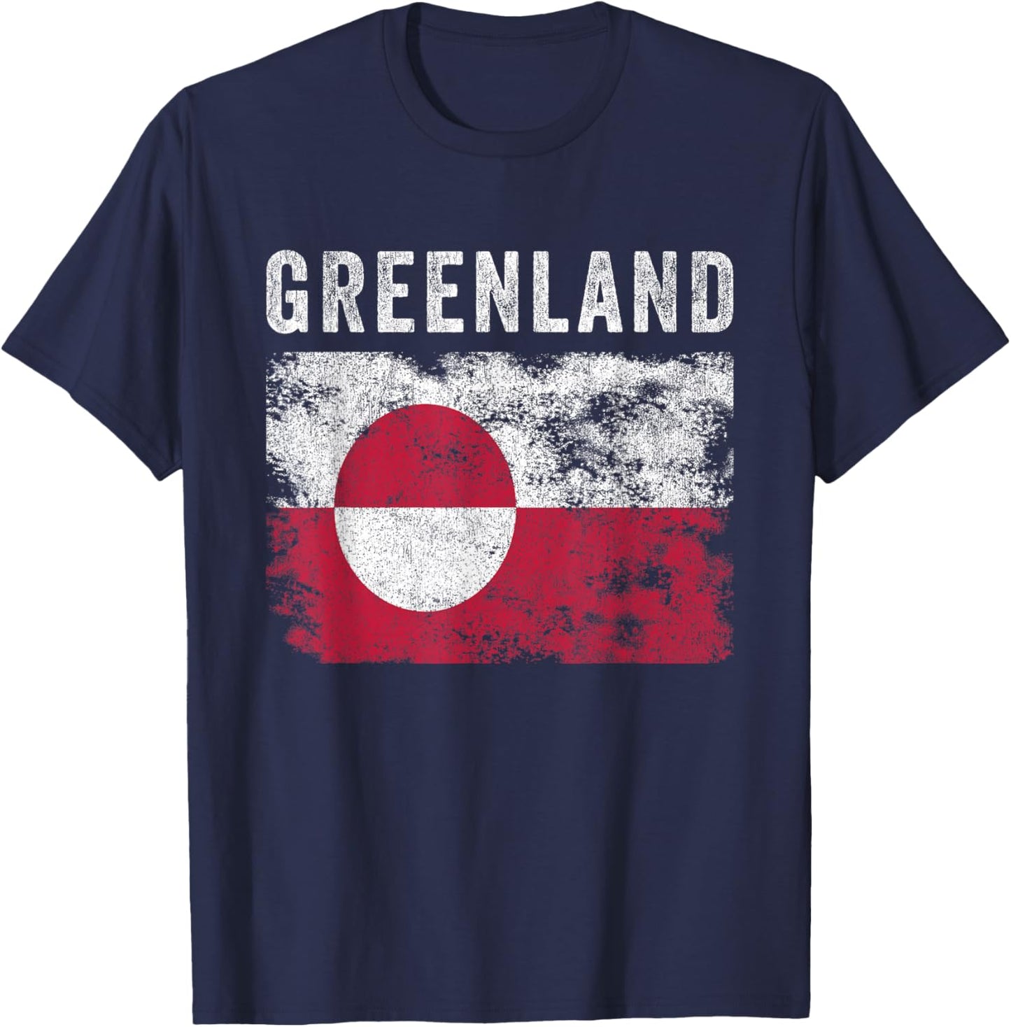 Greenland Flag Distressed - Men Women - Greenlander Flag T-Shirt - T-Shirt | Navy