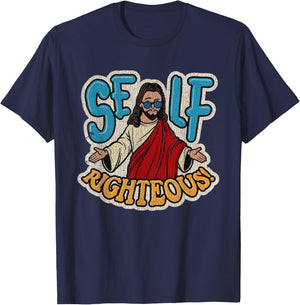 Vintage Self Righteous! Righteous Jesus T-Shirt - T-Shirt | Navy