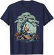 Relaxing Samurai Bonsai Tree T-Shirt - T-Shirt | Navy