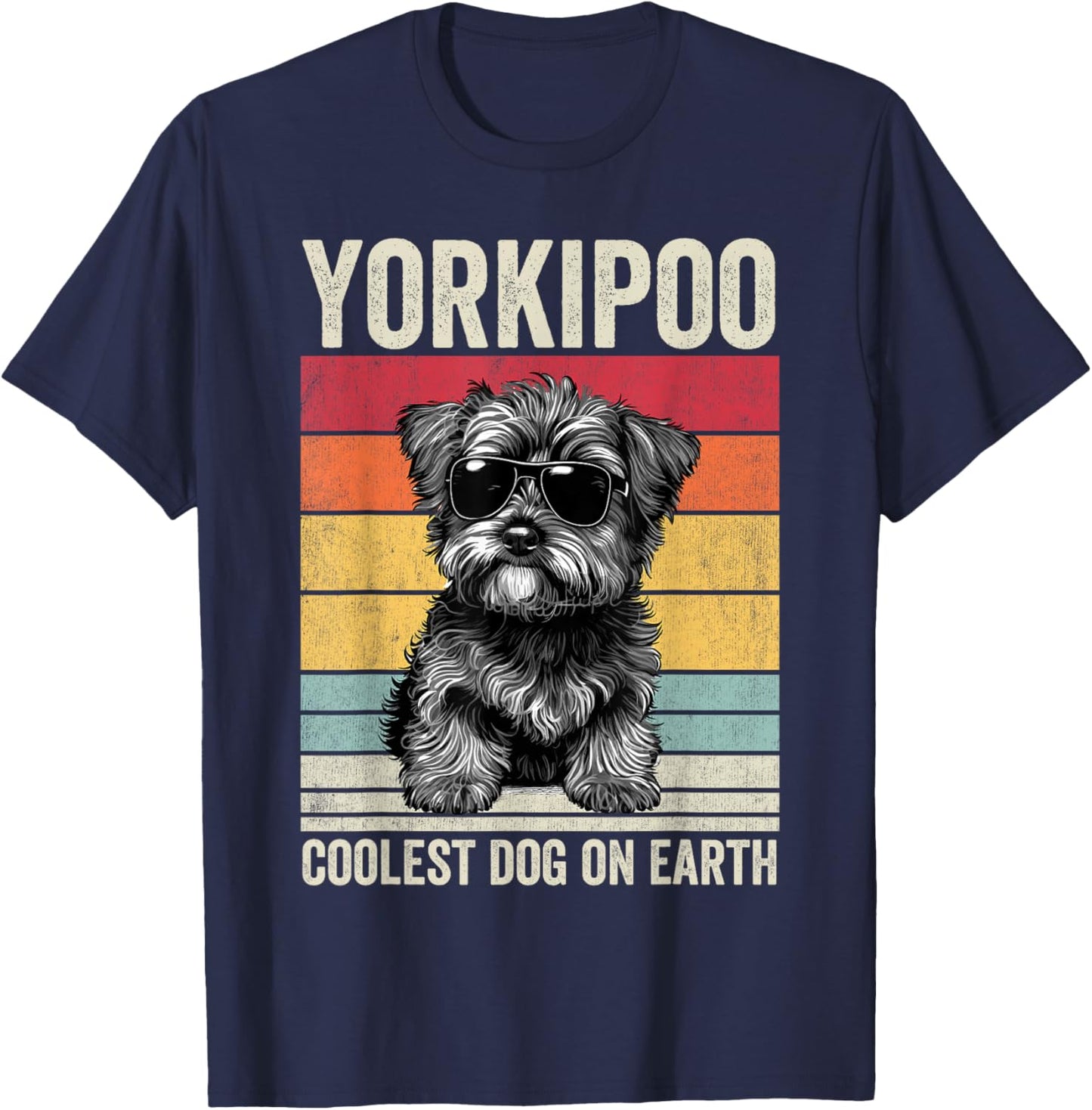 Yorkipoo Coolest Dog On Earth, Vintage Yorkipoo T-Shirt - T-Shirt | Navy