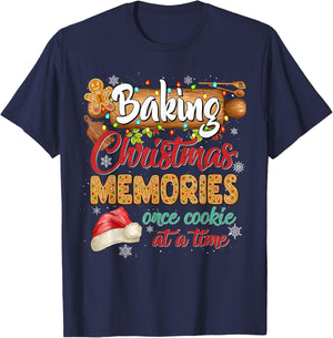 Baking Christmas Memories Once Cookie At A Time Gingerbread T-Shirt - T-Shirt | Navy