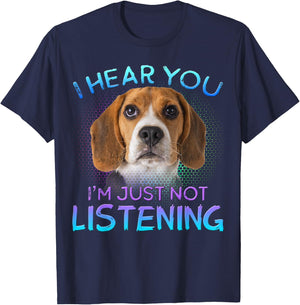 Beagle I Hear You not Listening T-Shirt - T-Shirt | Navy