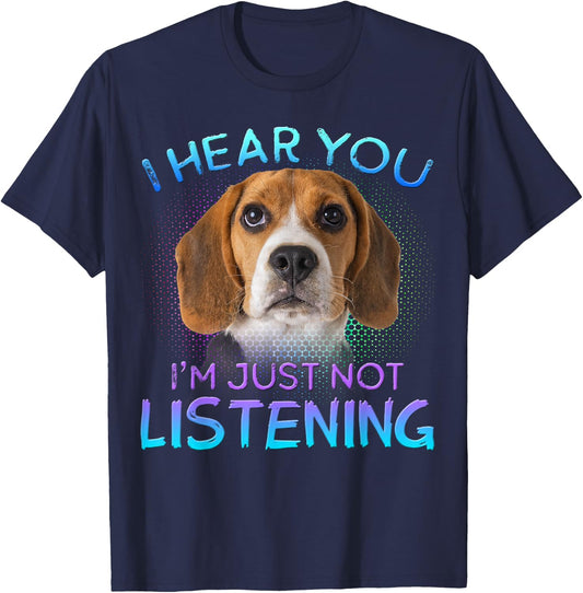 Beagle I Hear You not Listening T-Shirt - T-Shirt | Navy
