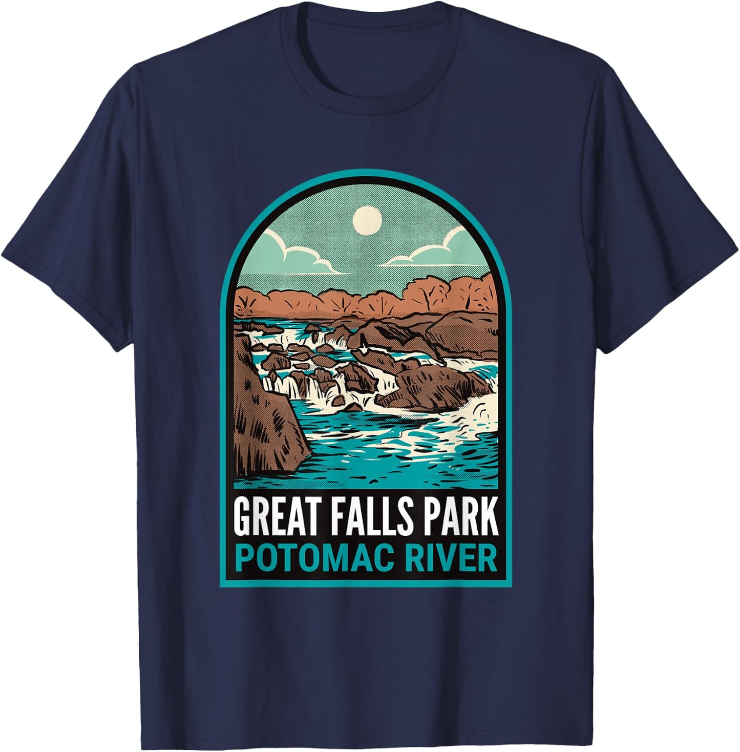 Great Falls Park Virginia Maryland T-Shirt - T-Shirt | Navy