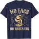 No Tags No Restarts Cowboy Western Country Fan Line Dance T-Shirt - T-Shirt | Navy